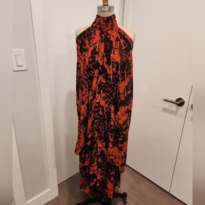 High Low Handkerchief Halter Dress